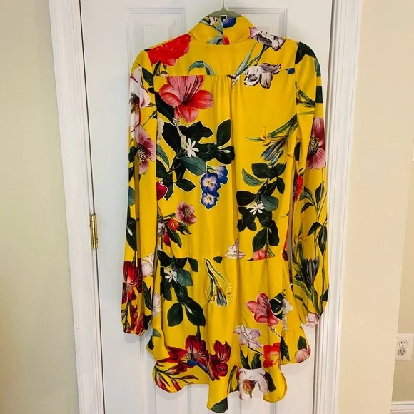 Rococo Sand Dress Womens XS Floral Print Hemant Nandita Long Sleeve Wrap Boho